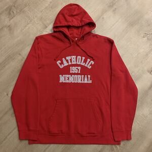E-S Sport Catholic Memorial HS Knights Red Hoodie Men's XL Sweatshirt Pullover
